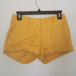 Yellow linen shorts
